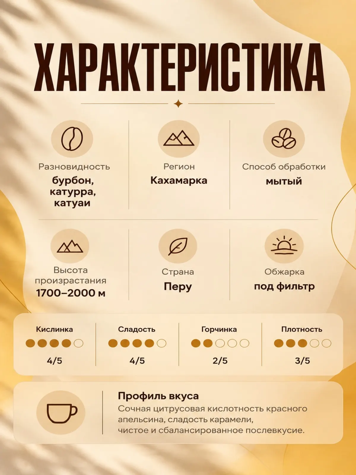 Кофе в зернах Сварщица Екатерина (The Welder Catherine) | Перу Вилфредо Минга — фото 2
