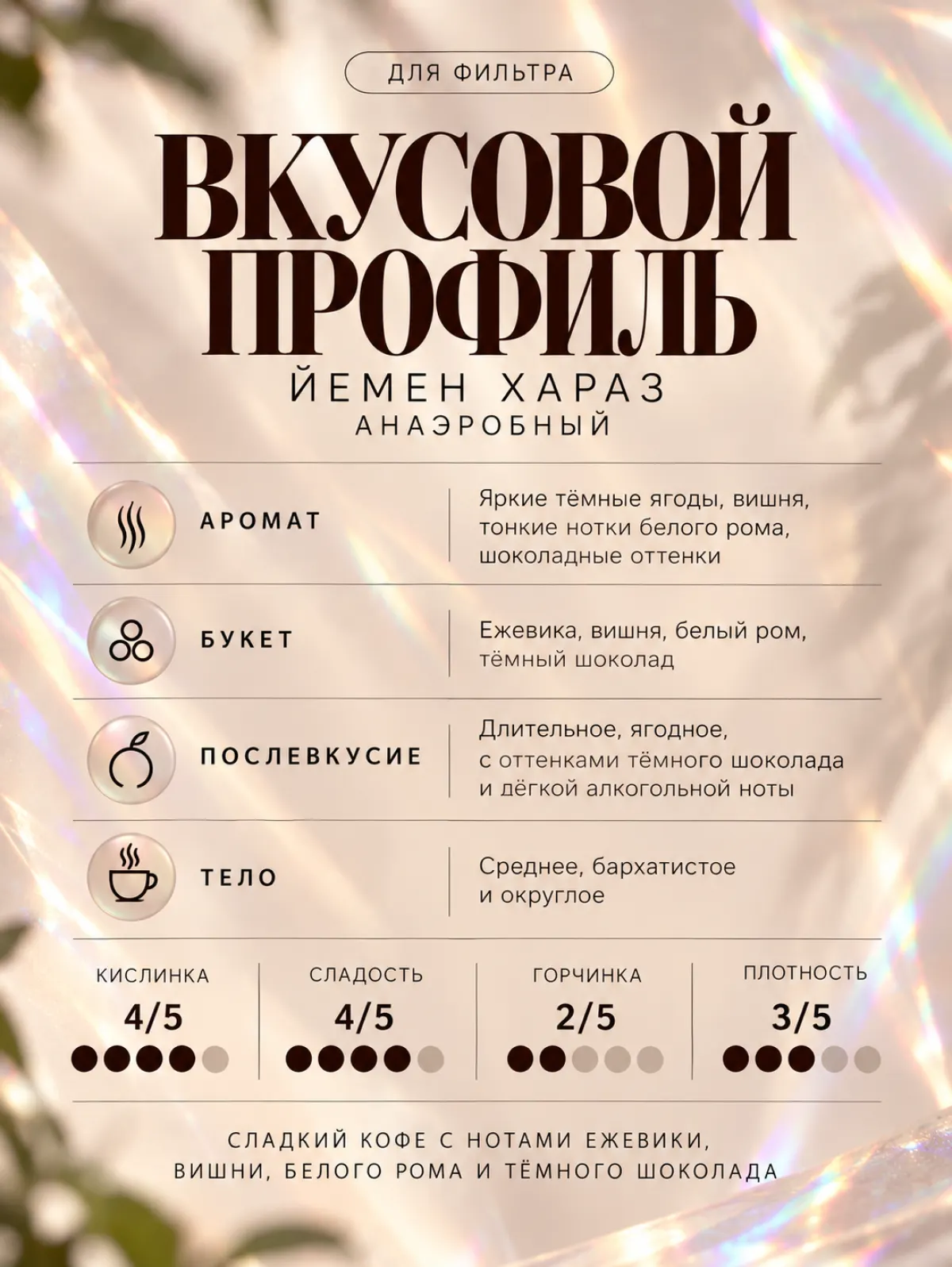 Кофе в зернах Tasty Coffee Микролот | Йемен Хараз Анаэробный — фото 2