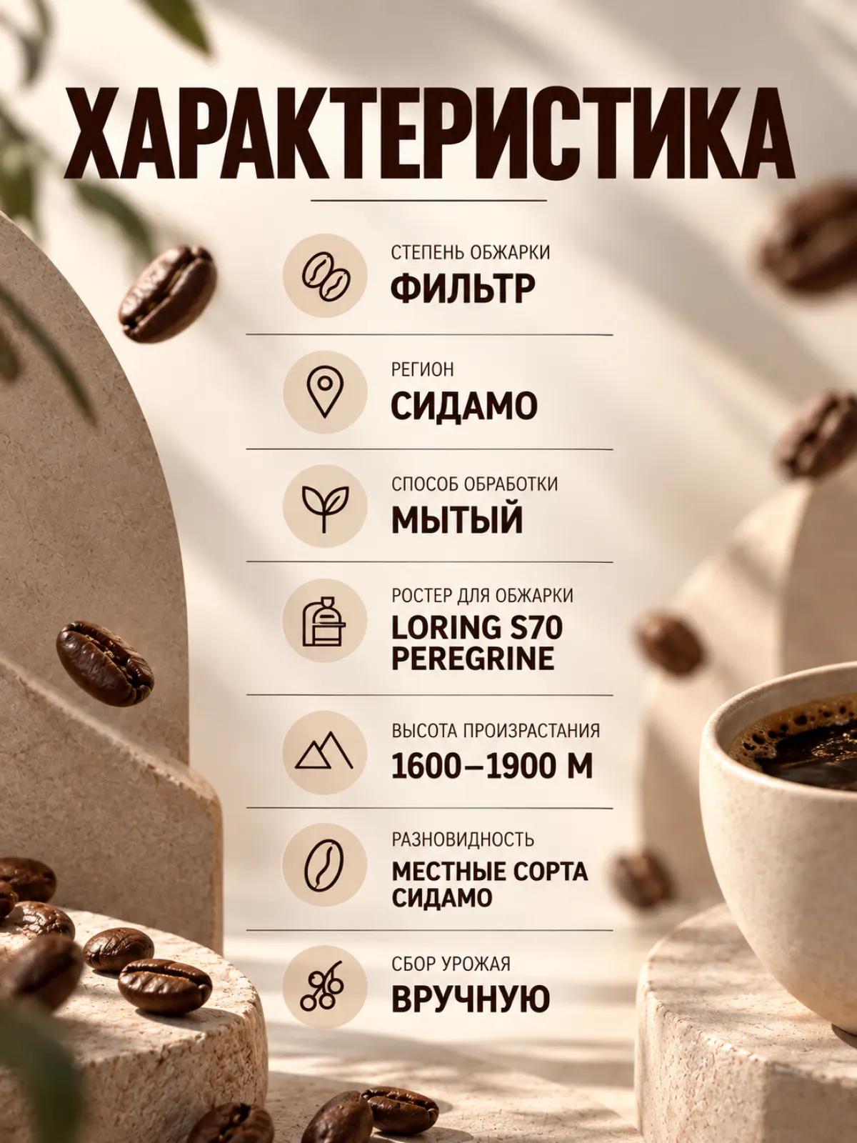 Кофе в зернах Tasty Coffee Моносорт | Эфиопия Сидамо — фото 2